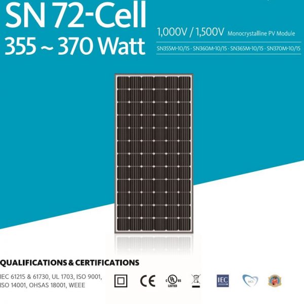 Pin năng lượng mặt trời 72 Cells-370W